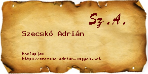 Szecskó Adrián névjegykártya